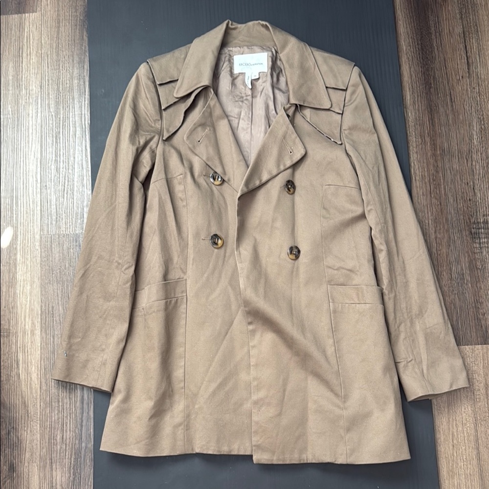 BCBGeneration Tan Trench Coat Classic Design